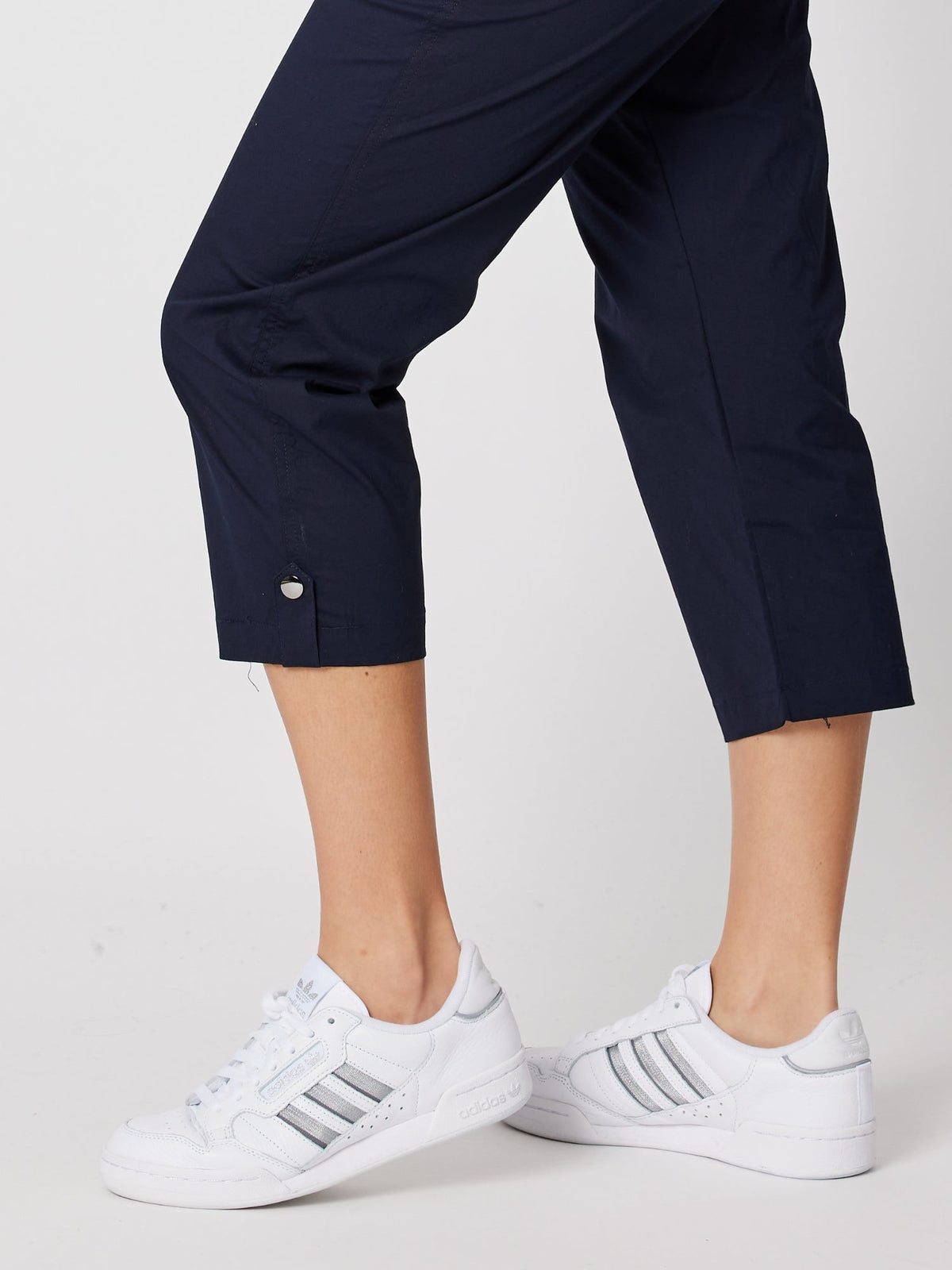 Threadz Santorini Cropped Cotton Pant (Navy)