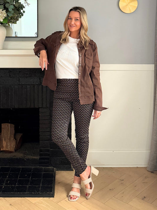 Gordon Smith Kelly Print Pant (Coffee)