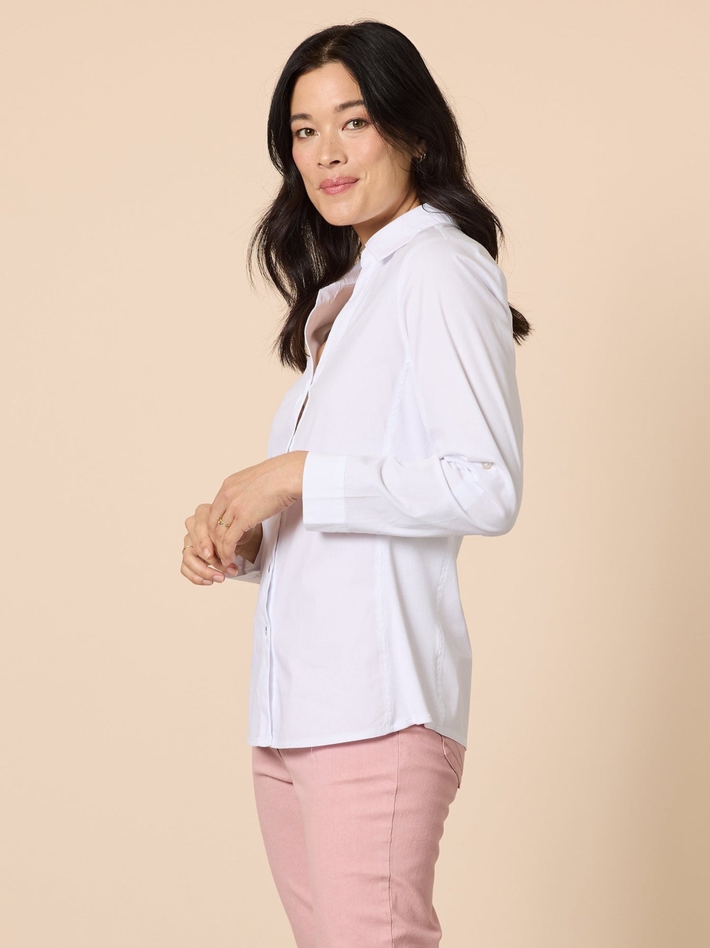 Gordon Smith Emma Rib Detail Shirt (White)