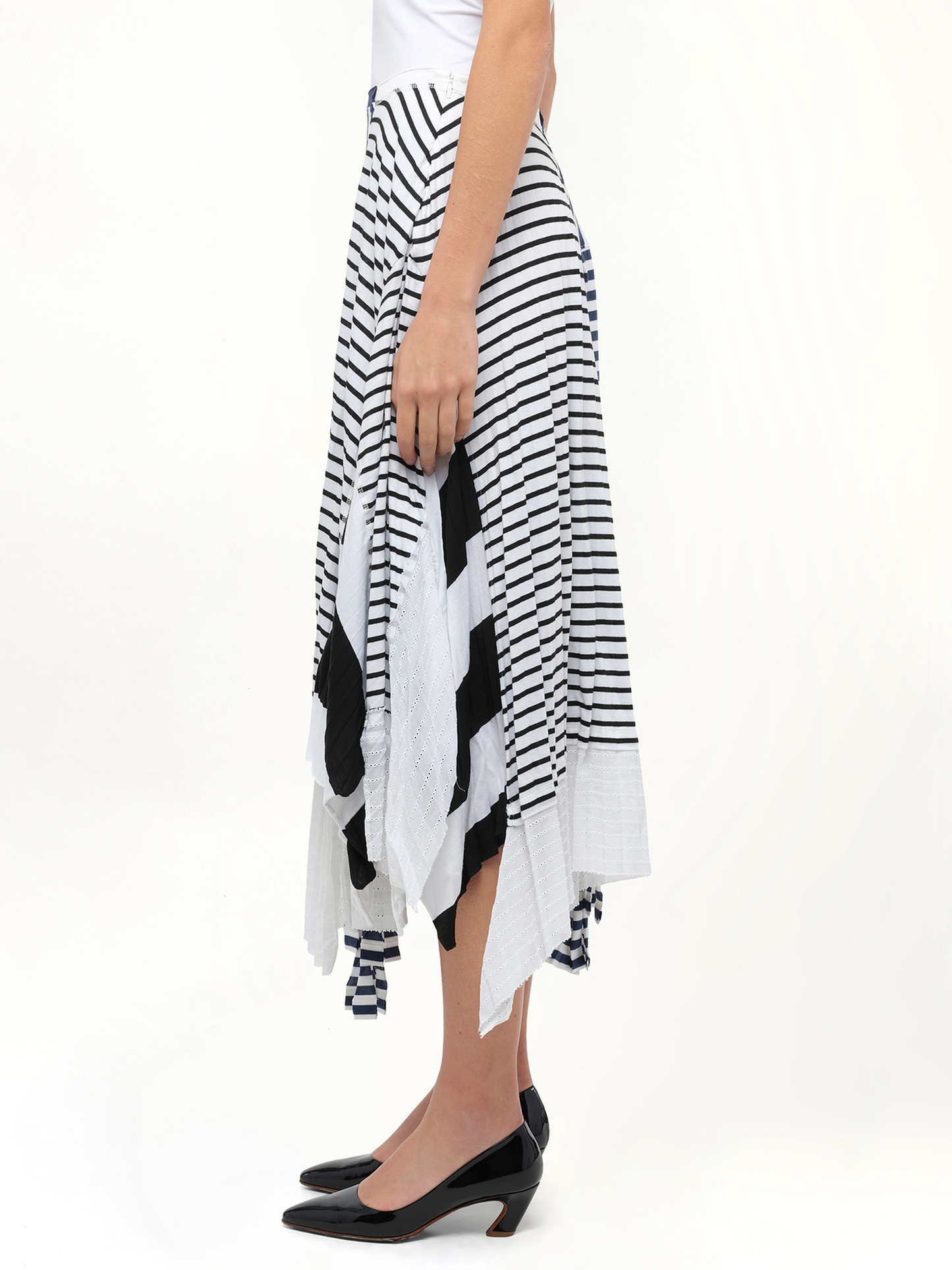 LOEWE Stripe Jersey Skirt (Navy)