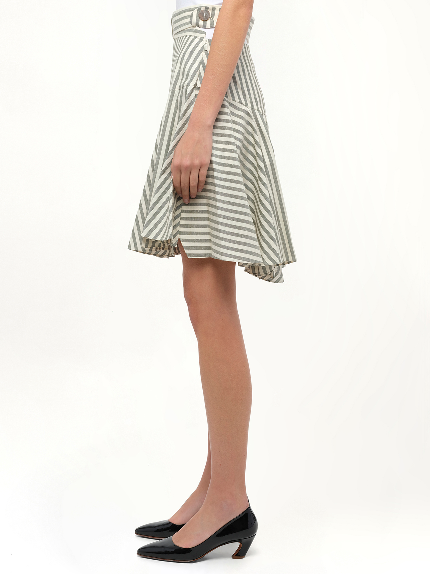LOEWE Stripe Skater Skirt (White)