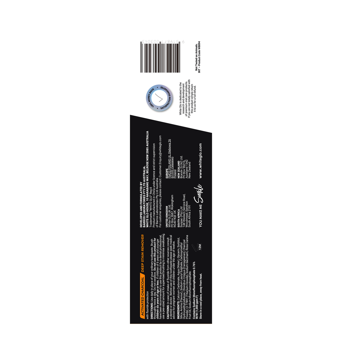 White Glo Extra Strength Charcoal Toothpaste 160g