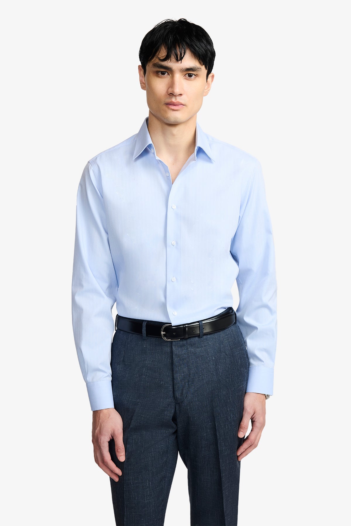 Anthony Squires Norris Formal Shirt Herringbone (Blue)