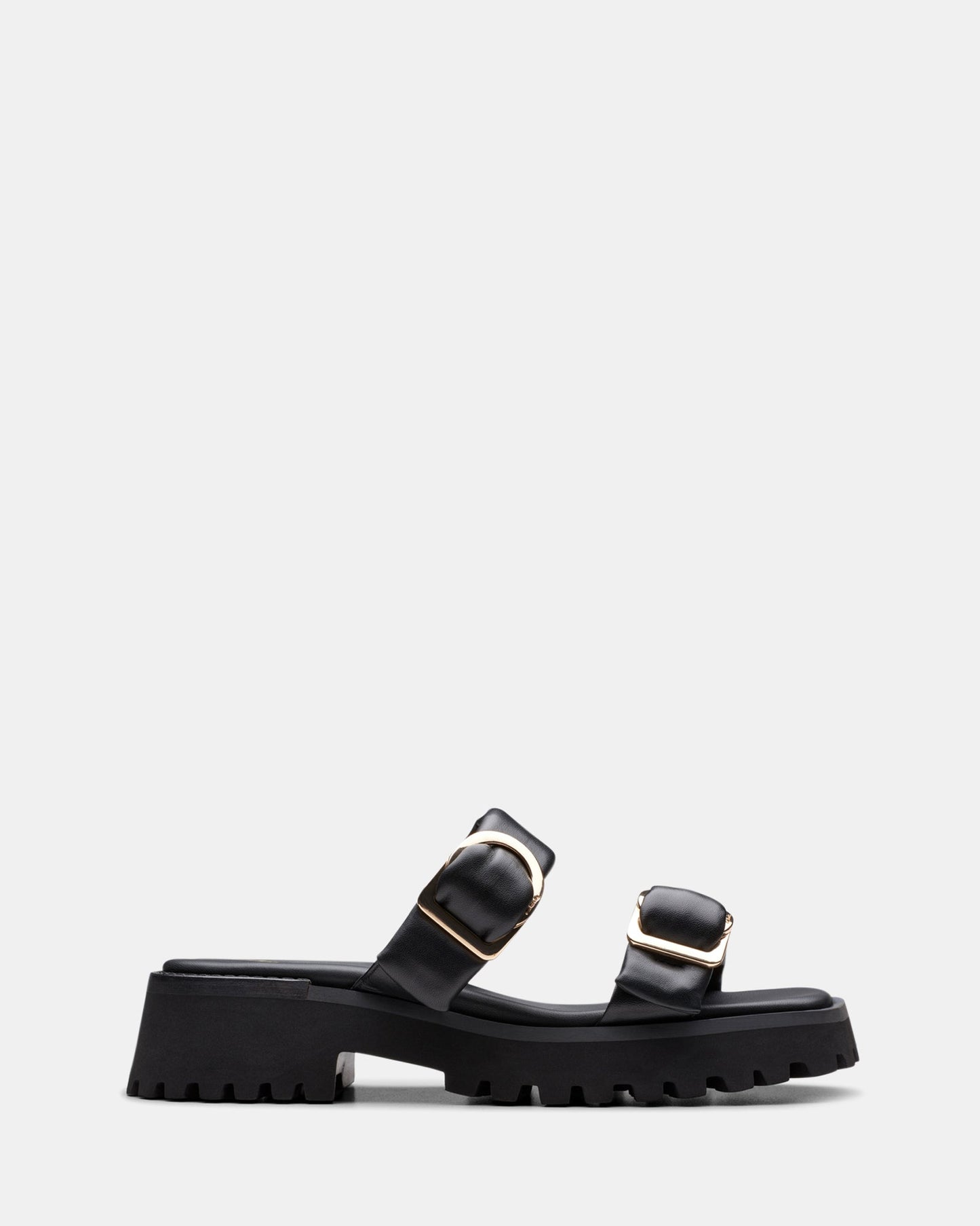 Image of Sandals. Productname: Stayso Stripe Black Leather in Black Leather colour by brand - Clarks