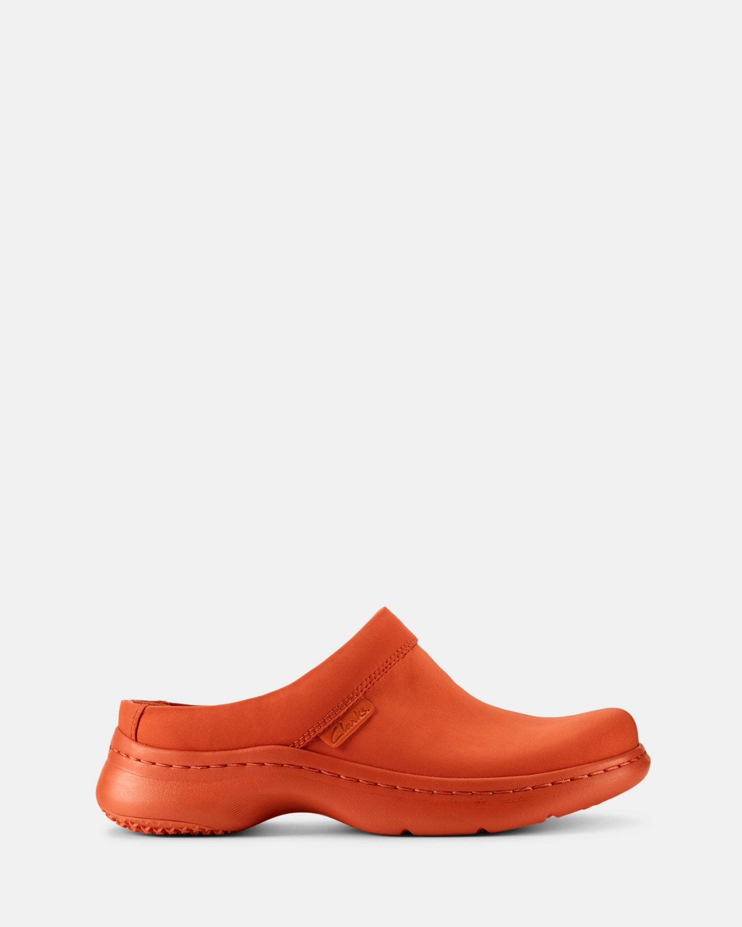 Image of Slippers. Productname: Cur Clog 2 M Orange Textile in Orange Textile colour by brand - Clarks