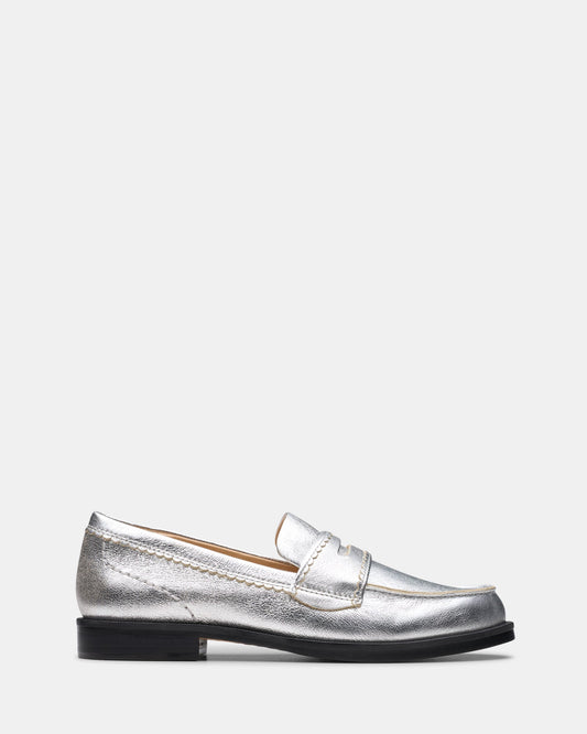Image of Flats. Productname: Straven Edge Silver Leather in Silver Leather colour by brand - Clarks