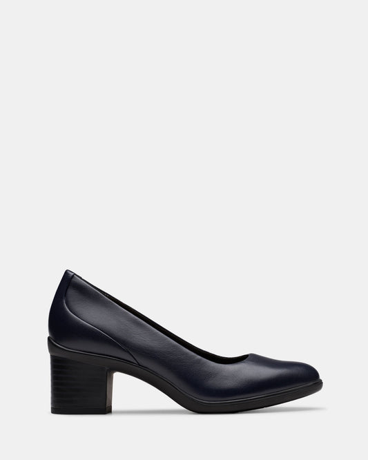 Image of Footwear. Productname: Shaya Poppy Navy Leather in Navy Leather colour by brand - Clarks