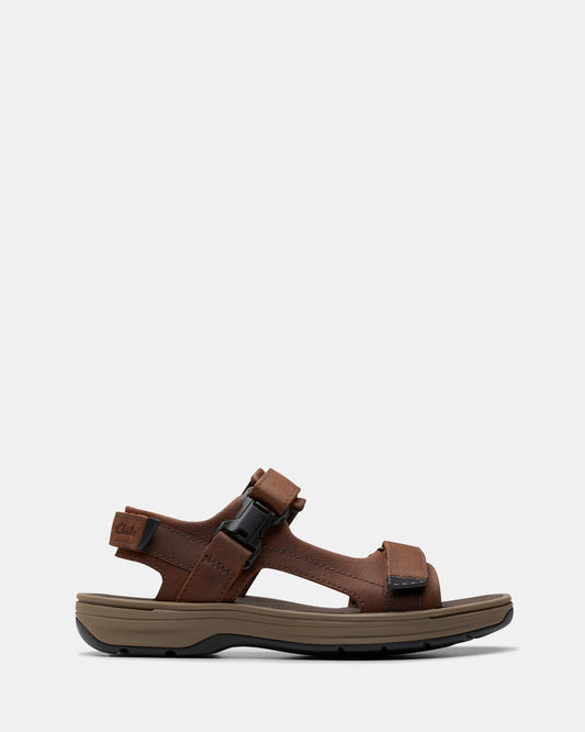 Image of Sandals. Productname: Saltway Edge Dark Brown Leather in Dark Brown Leather colour by brand - Clarks