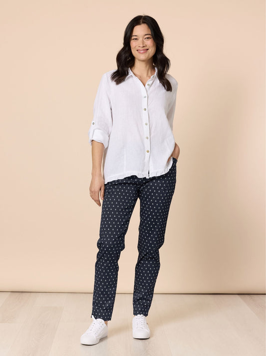 Gordon Smith Cherry Print Slim Leg Pant (Navy/White)