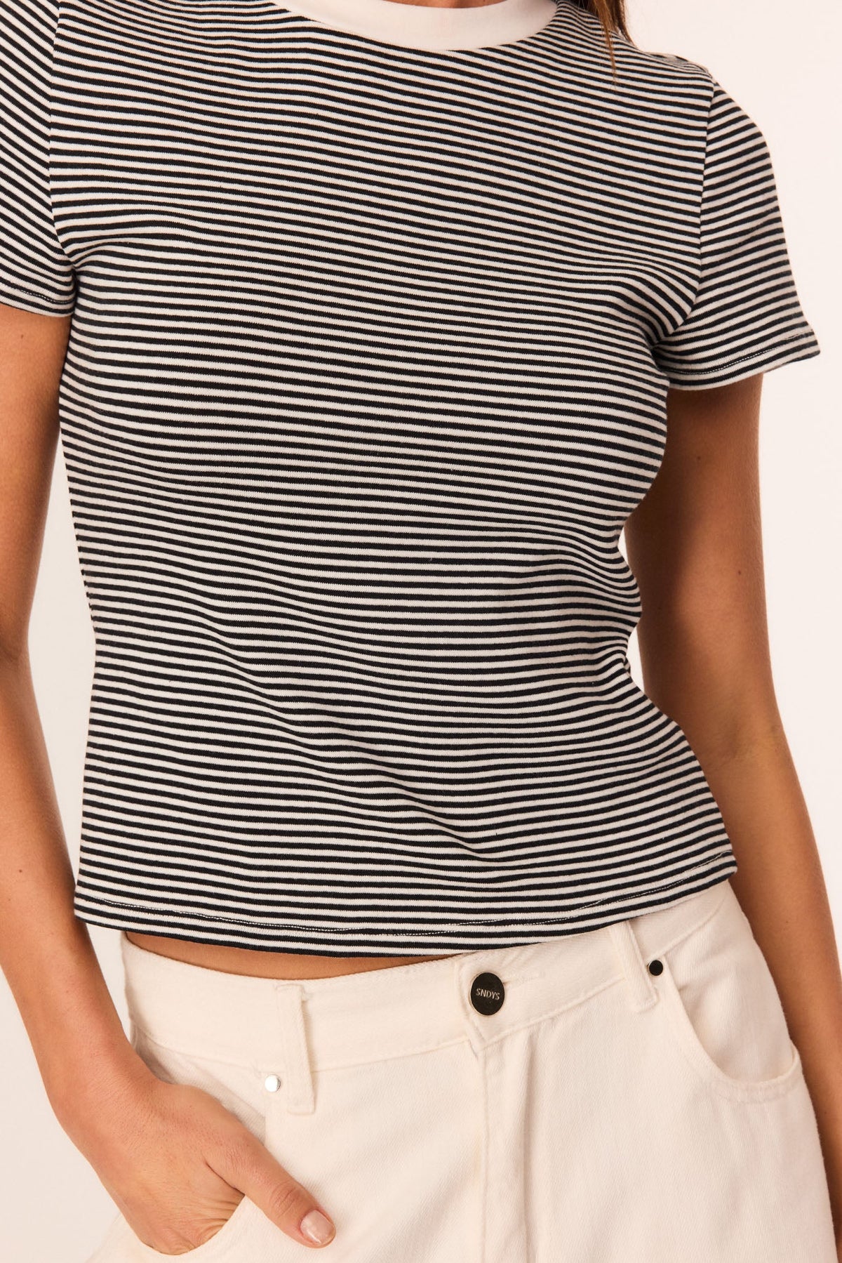 SNDYS HENNY BABY TEE (Black Stripe)