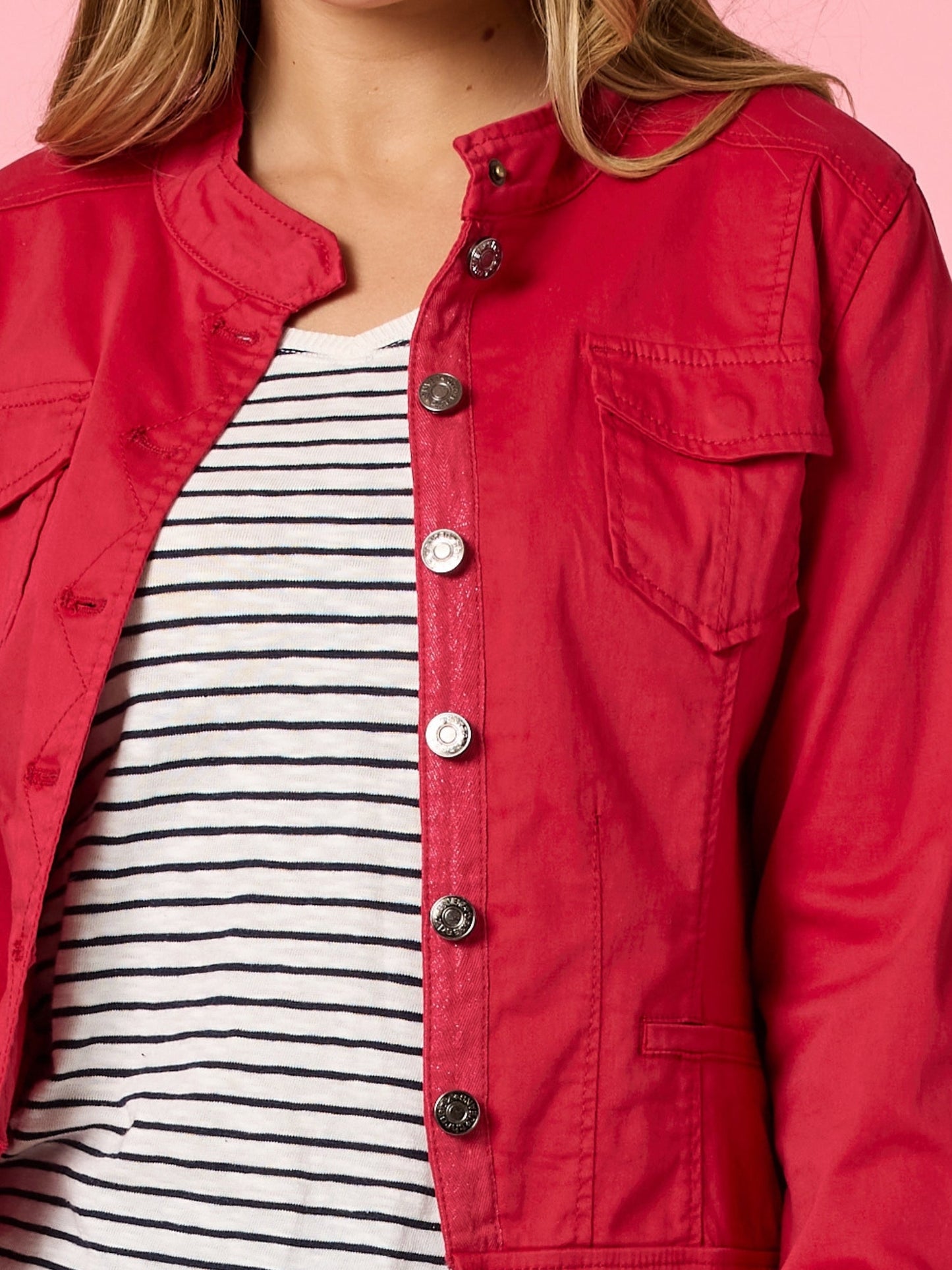 Threadz Maggie Denim Jacket (Red)