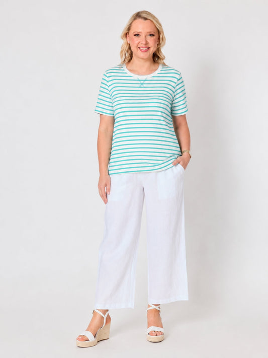 Gordon Smith Classic Stripe Tee (Seafoam White)
