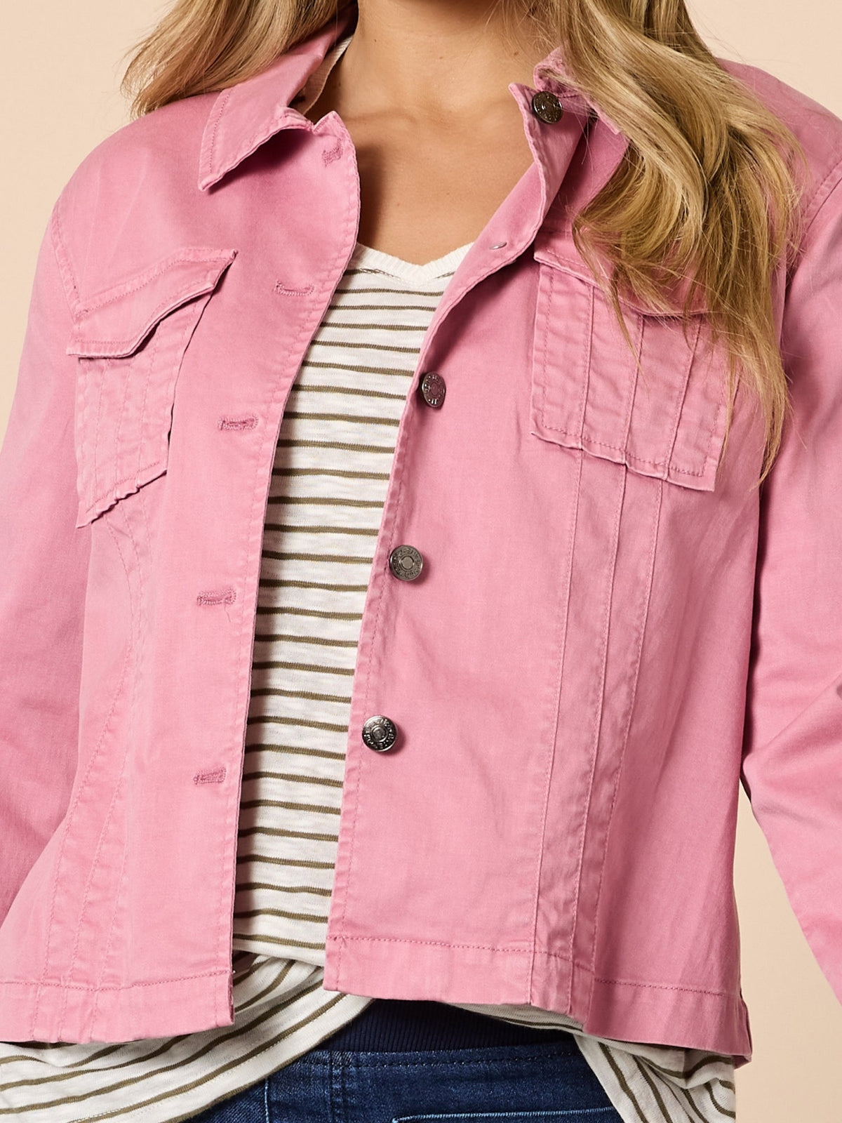 Threadz Retro Denim Jacket (Pink)