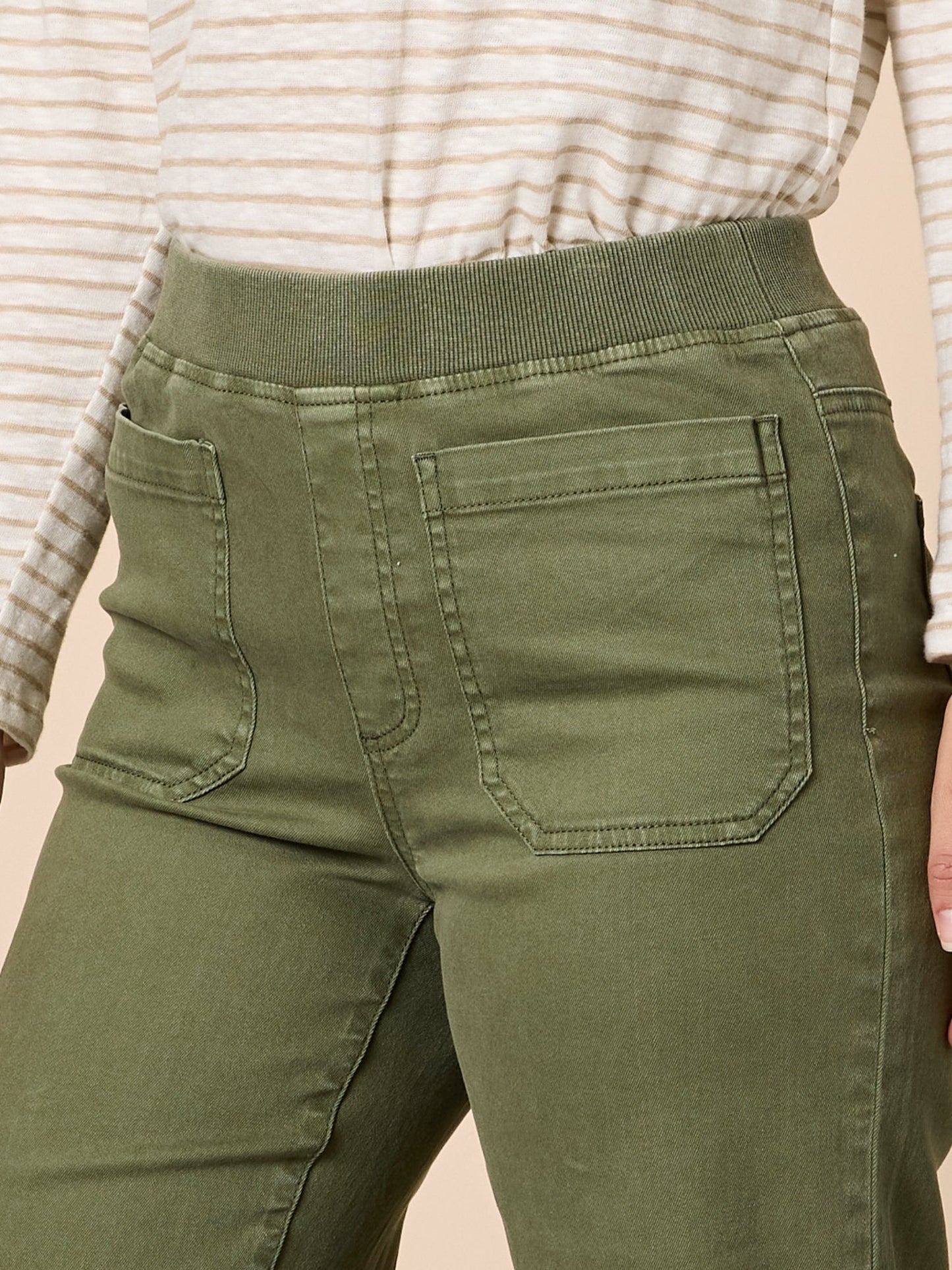 Threadz Carpenter Stretch Wide Leg Jean (Khaki)
