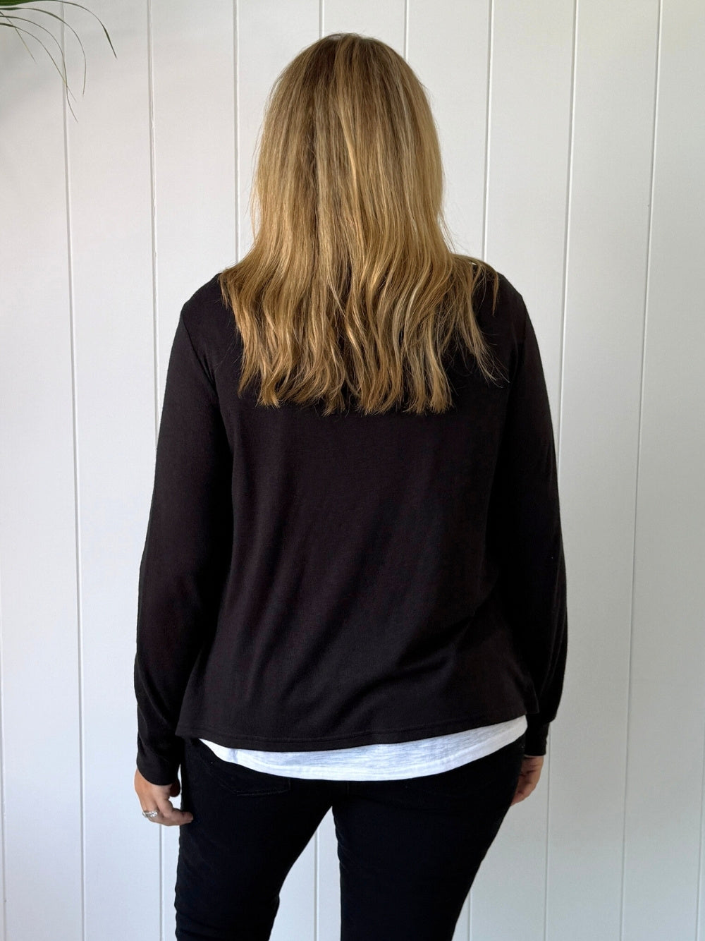 Threadz Alice 2in1 Knit Top (Black)