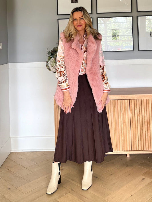 Gordon Smith Kate Long Knit Skirt (Chocolate)