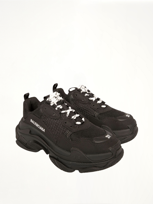 BALENCIAGA Triple S Sneakers (Black)