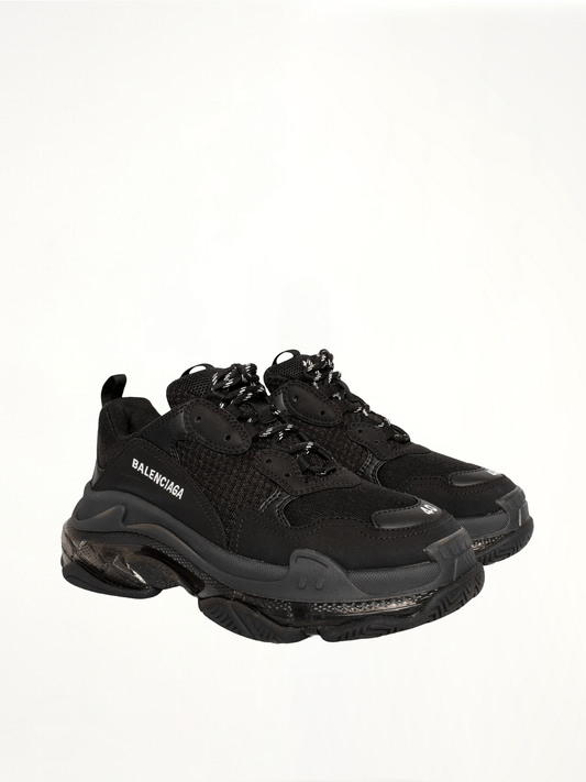 BALENCIAGA Triple S Clear Sole Sneaker (Black)