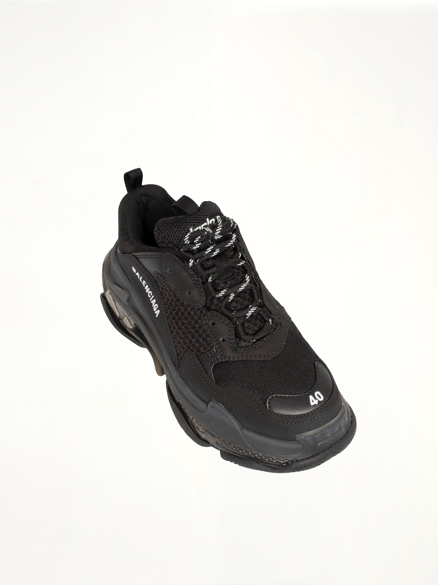 BALENCIAGA Triple S Clear Sole Sneaker (Black)