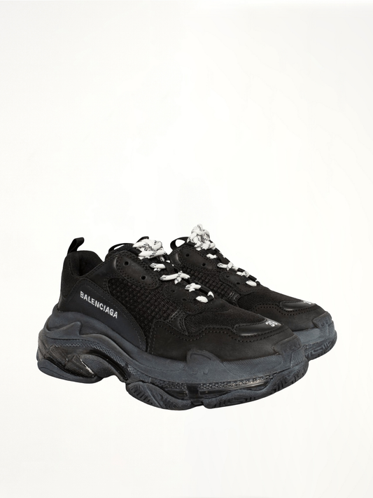 BALENCIAGA Triple S Clear Sole Sneakers (Black)