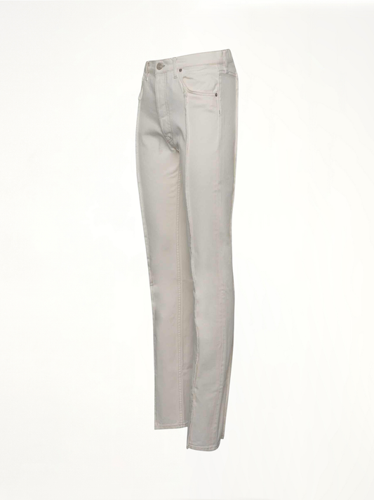 MAISON MARGIELA Frayed Straight Leg Jeans (White)