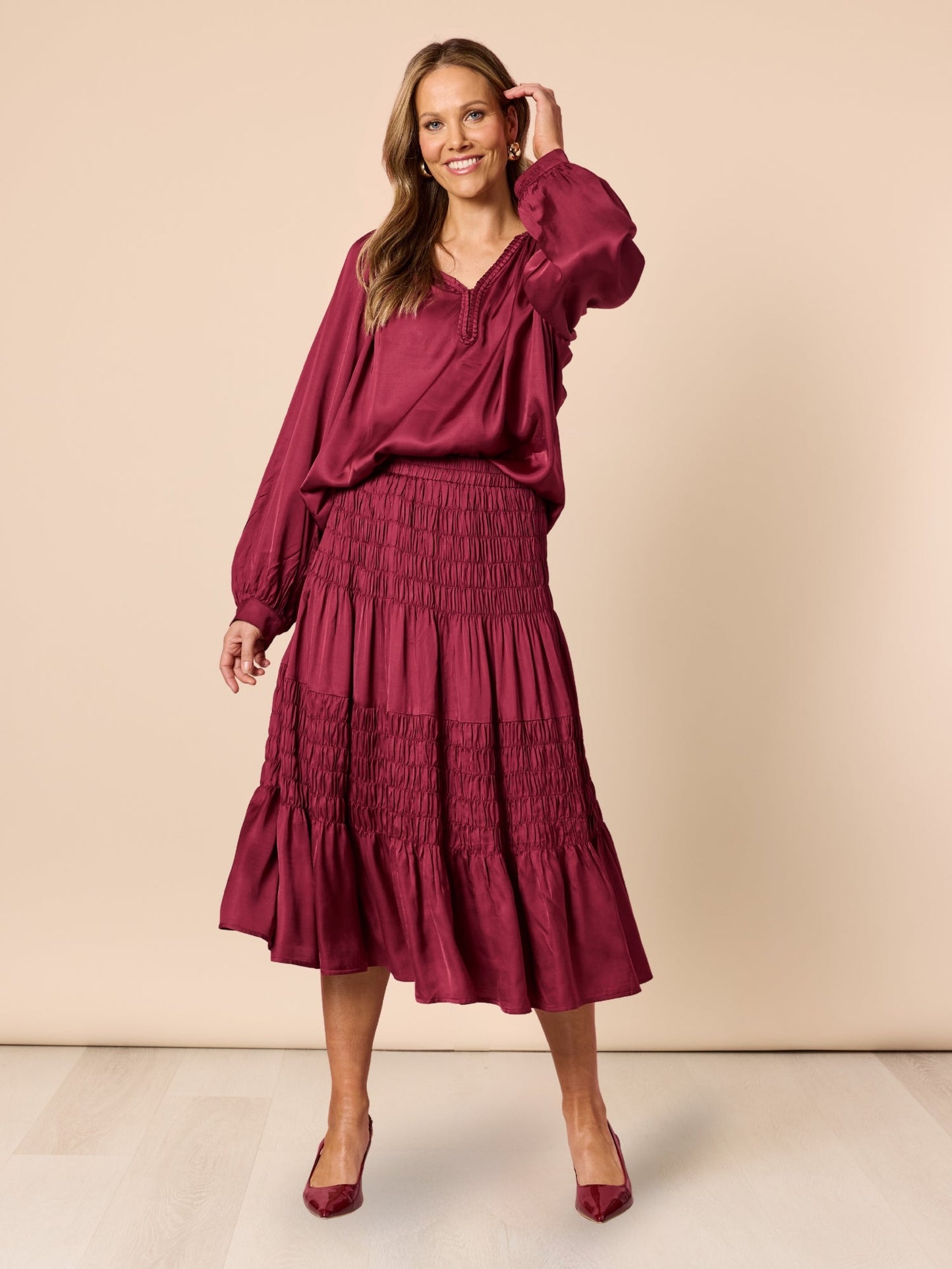 Hammock & Vine Lux Ruche Skirt (Shiraz)