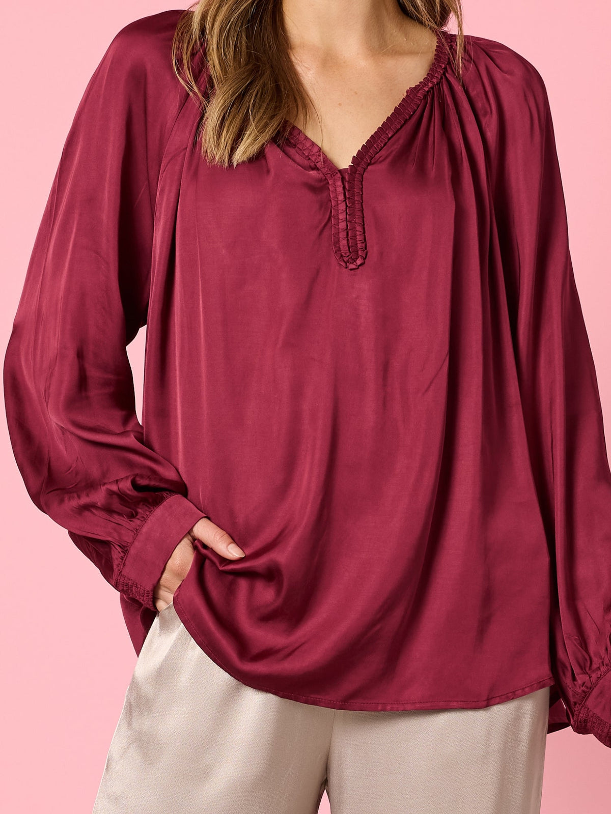 Hammock & Vine Lux Plait Top (Shiraz)