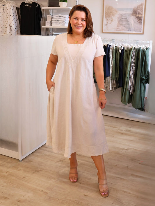 Gordon Smith Lino Le Marais Dress (Natural)