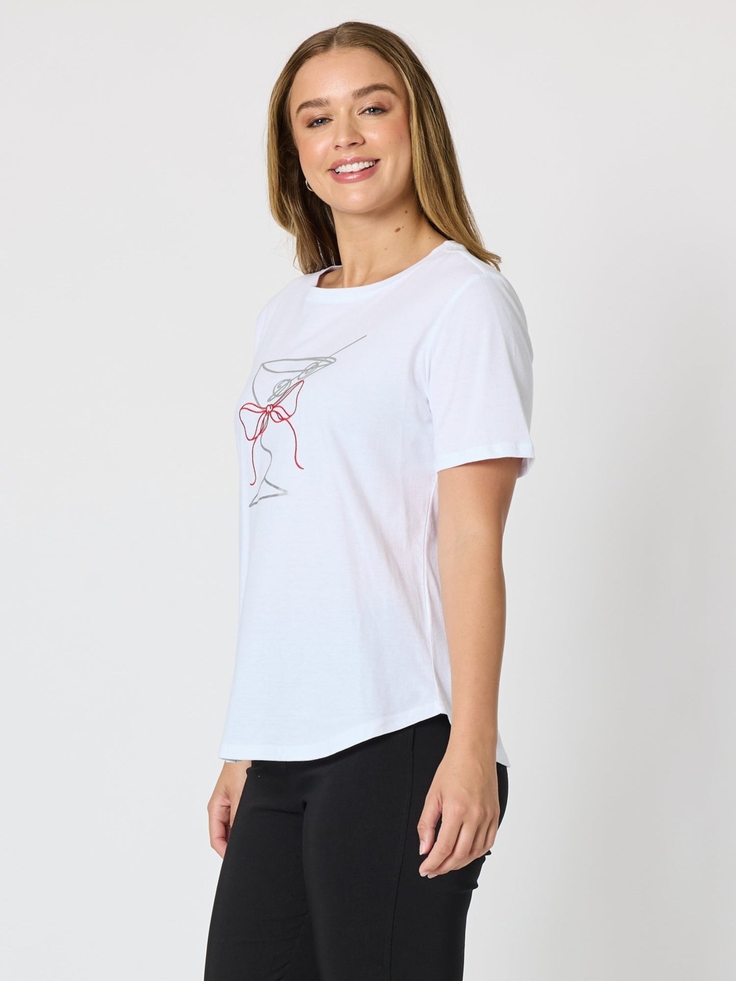Threadz Martini Print Tee (White)