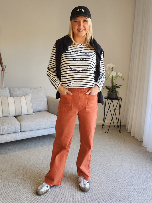 Threadz Carpenter Stretch Wide Leg Jean (Fig)