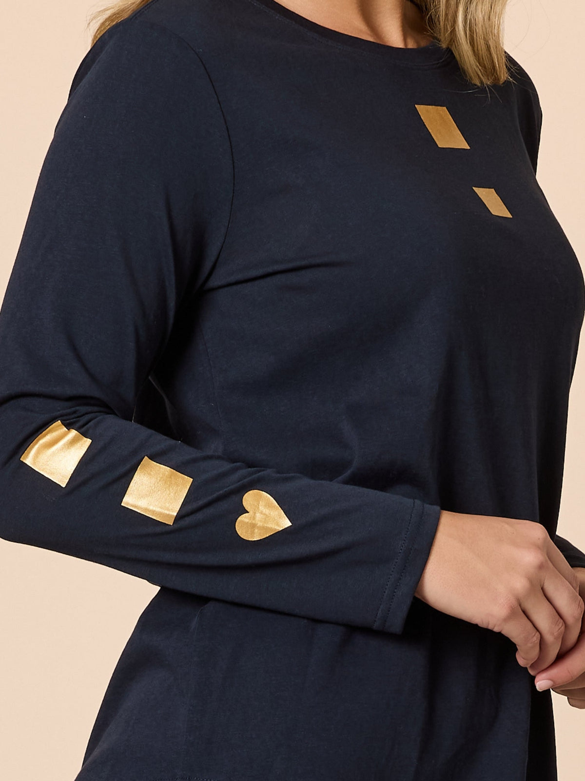 Threadz Hearts Square Tee (Navy)