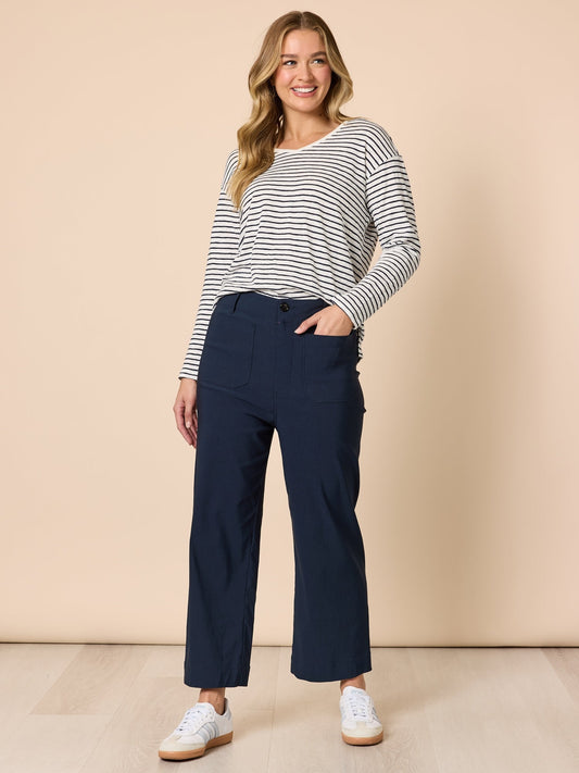 Threadz Marine Wide Leg Pant (Navy)