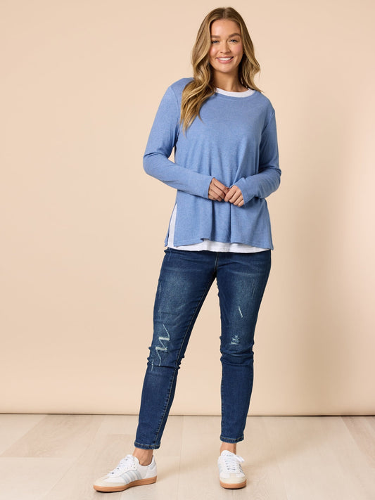 Threadz Alicia 2 in 1 Top (Blue)