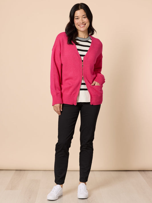 Gordon Smith Manhattan Zip Cardi (Hot Pink)