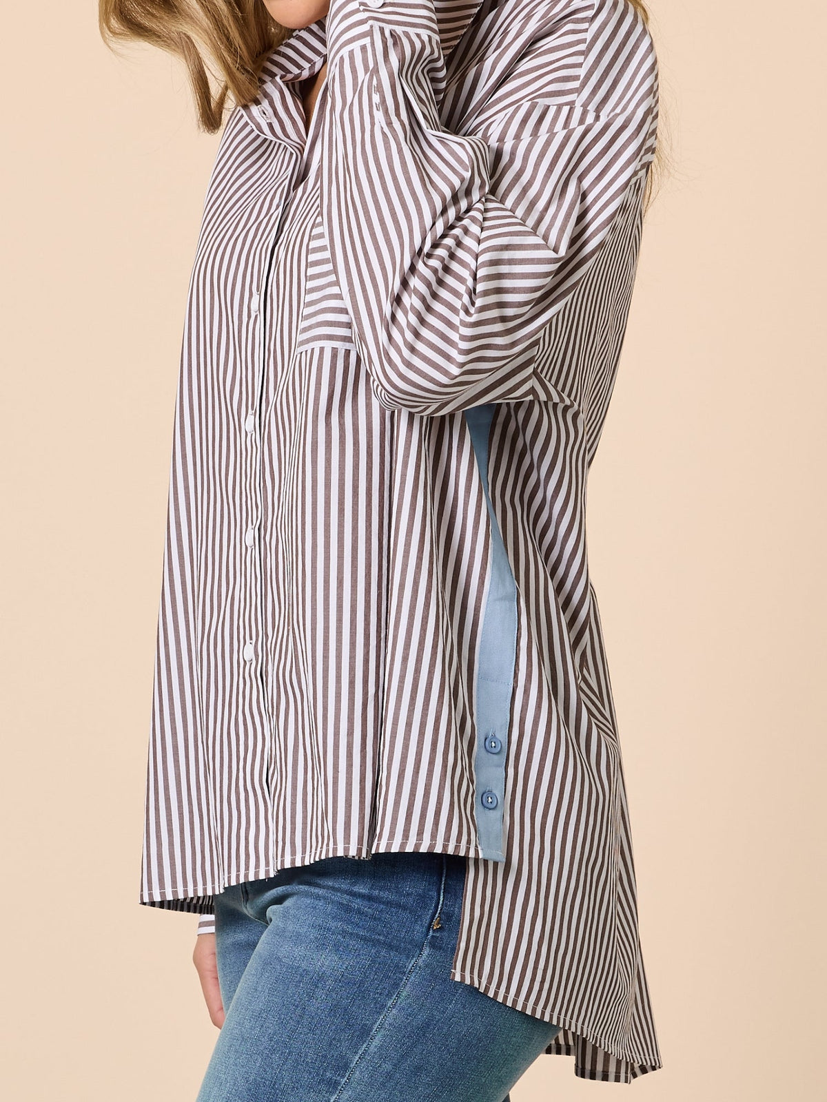Threadz Urban Stripe Shirt (Coffee White)