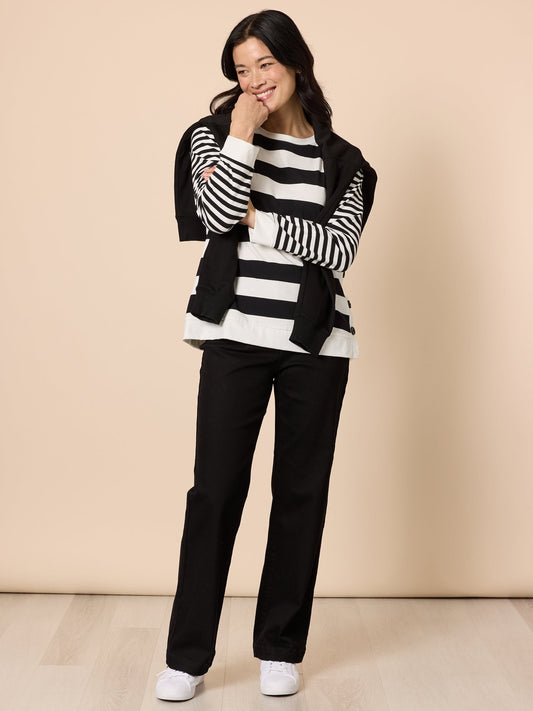 Gordon Smith Brighton Stripe Top (Black/Ivory)