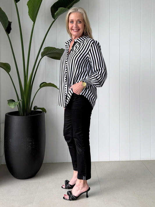 Threadz Amour Stripe Shirt (Black/White)