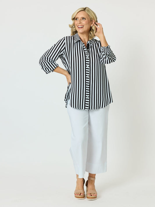 Threadz Amour Stripe Shirt (Black/White)