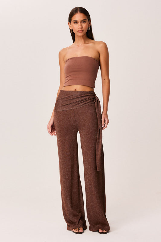 SNDYS CELINE SHIMMER PANTS (Chocolate)