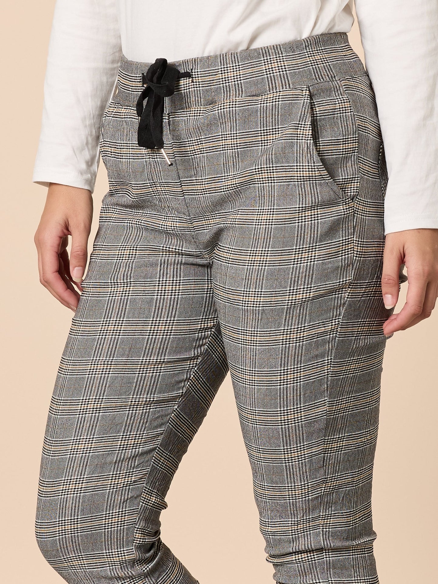 Threadz Chic Check Pant (Natural)
