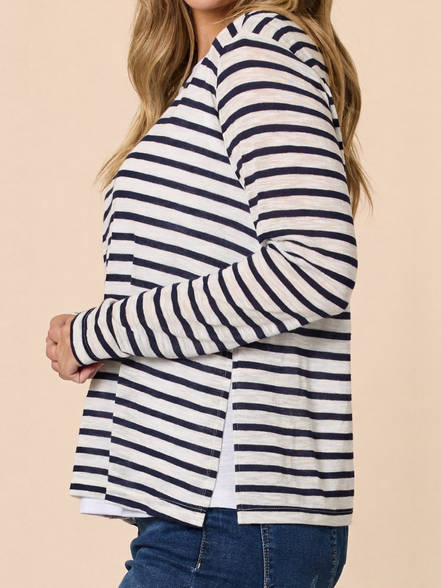 Threadz The Duo Stripe Top (Navy/Ivory)