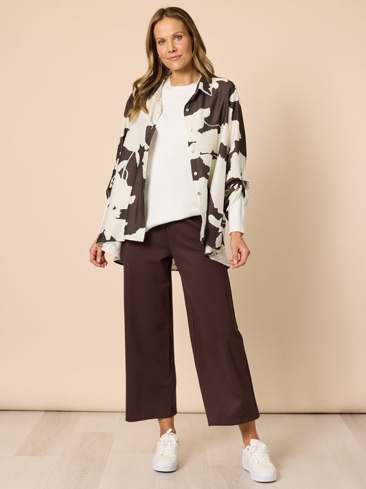 Clarity Toulouse Floral Print Shirt (Coffee Ivory)
