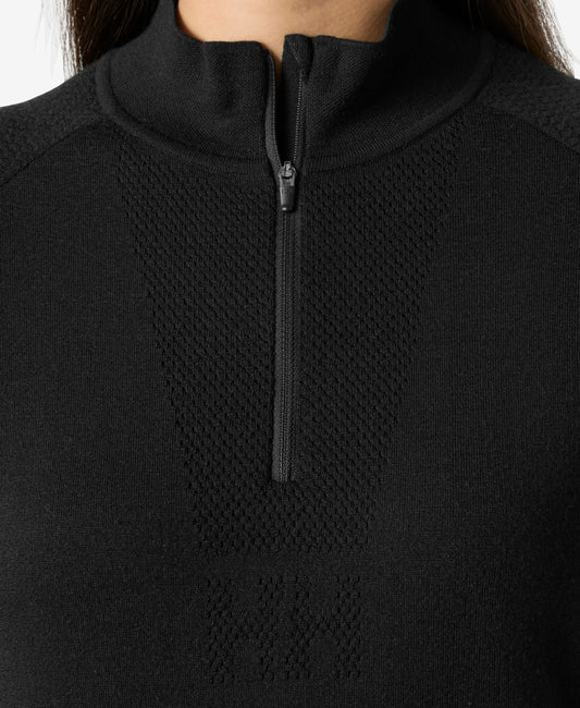 Helly Hansen W LIFA MERINO KNITEVO 1/2 ZIP (Black)