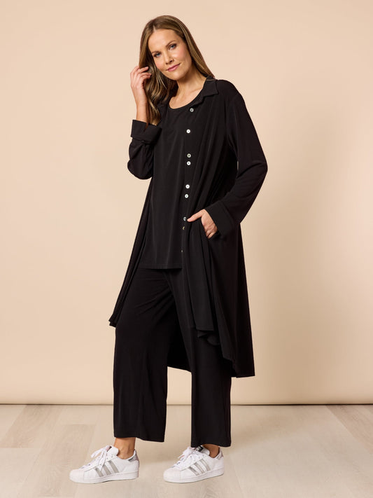 Clarity Traveller Longline Cardigan (Black)