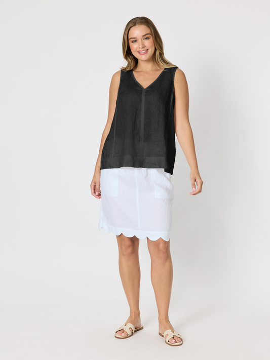 Gordon Smith Tilly Linen Camisole (Black)
