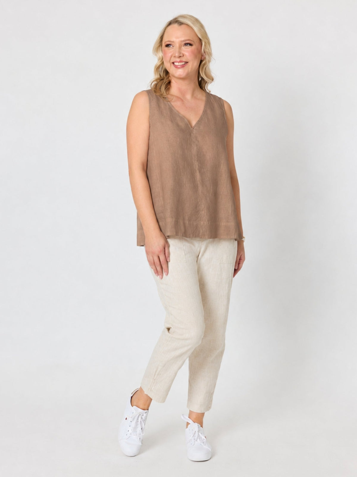 Gordon Smith Tilly Linen Camisole (Mocha)