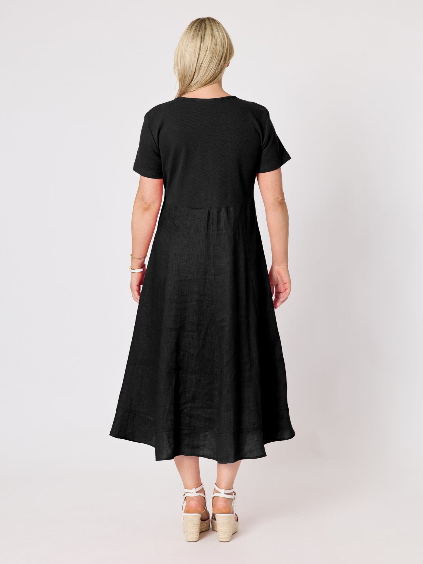 Gordon Smith Le Marais Linen Midi Dress (Black)