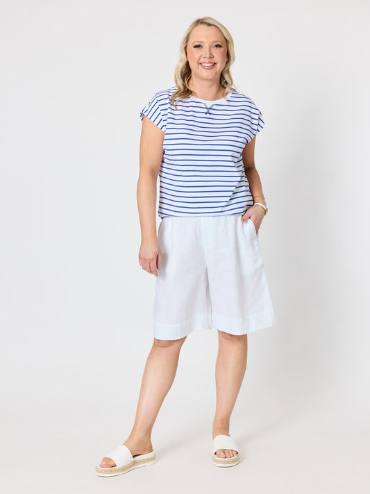 Gordon Smith Dockside Stripe Stud Tee (Azure White)