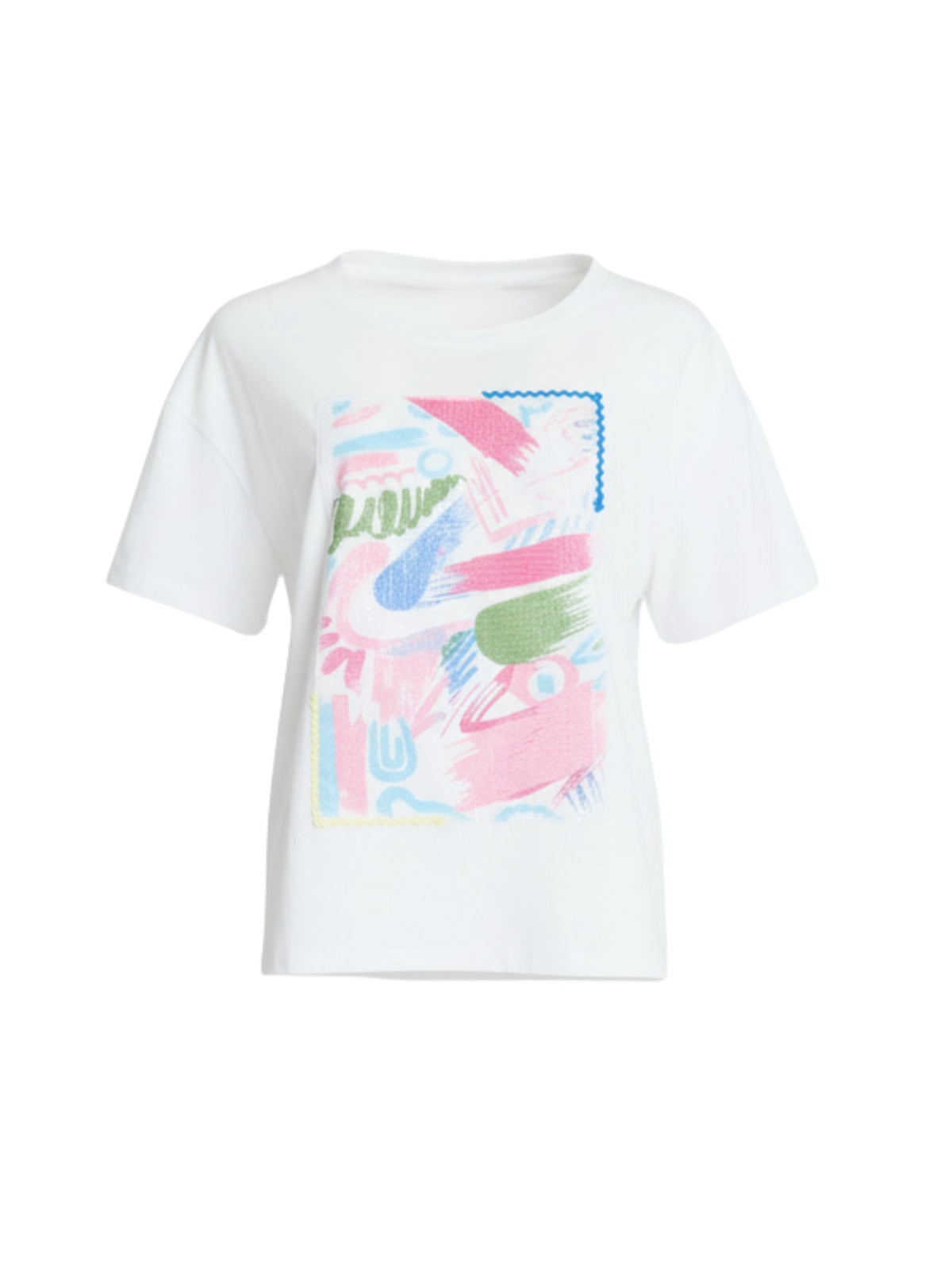 Threadz Laguna Graphic Print Cotton Tee (White)