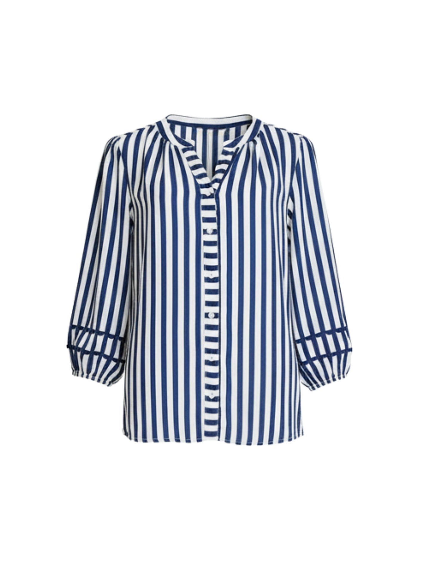 Threadz Montecito Stripe Print Top (Navy/White)